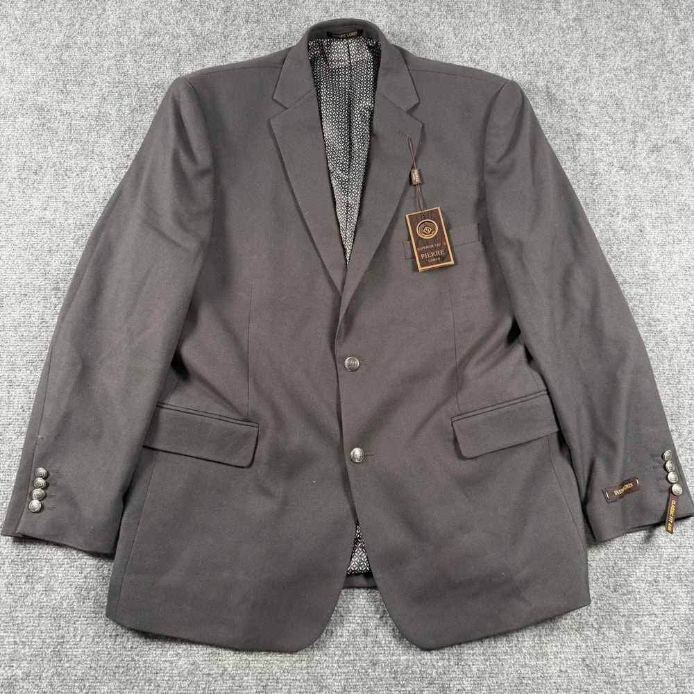 Pierre Loren Blazer Mens 44R Grey Classic Fit Two Button Sport Coat PL702406 NWT